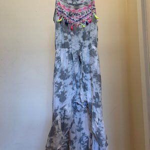 Gray tie dye Justice Romper